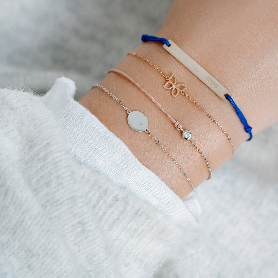 Náramek s diamantem Gold Butterfly