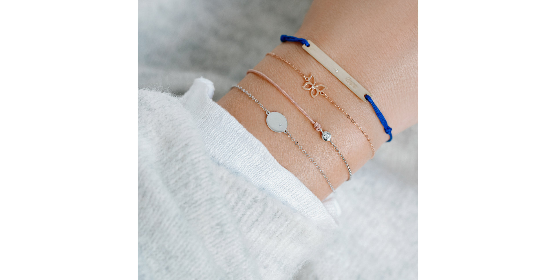 Náramek s diamantem Gold Butterfly