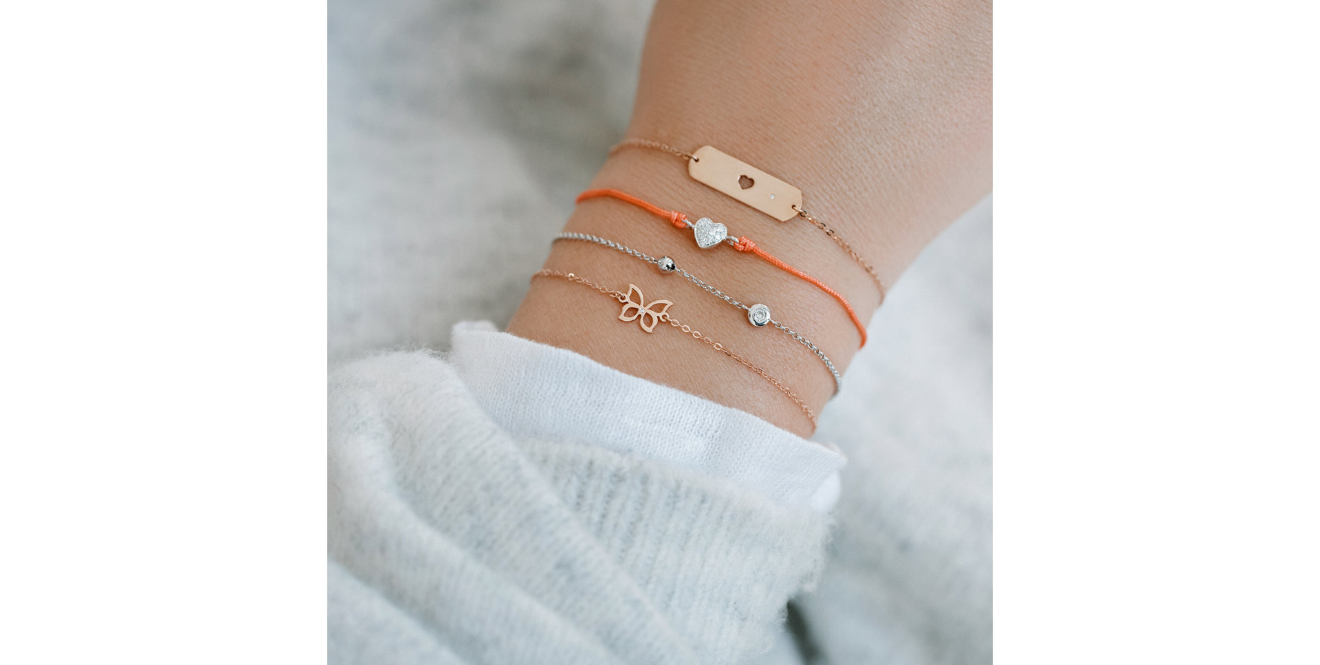 Náramek s diamantem Gold Butterfly