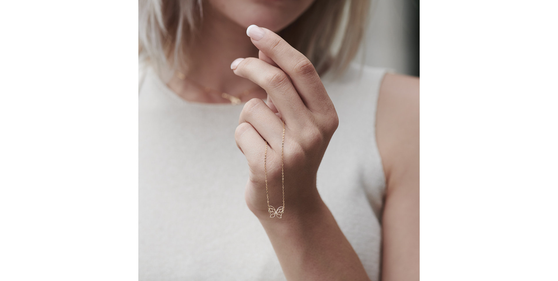 Náramek s diamantem Miracle Butterfly