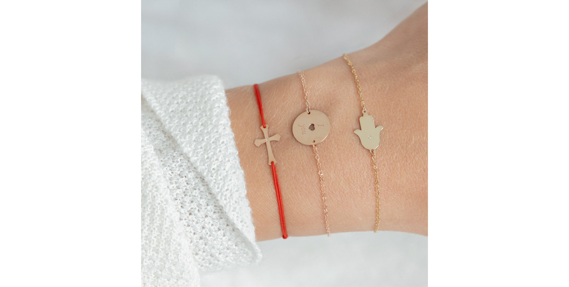 Diamantový náramek se šňůrkou Faith