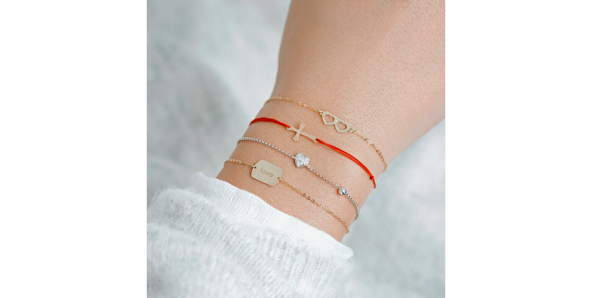 Diamantový náramek se šňůrkou Faith