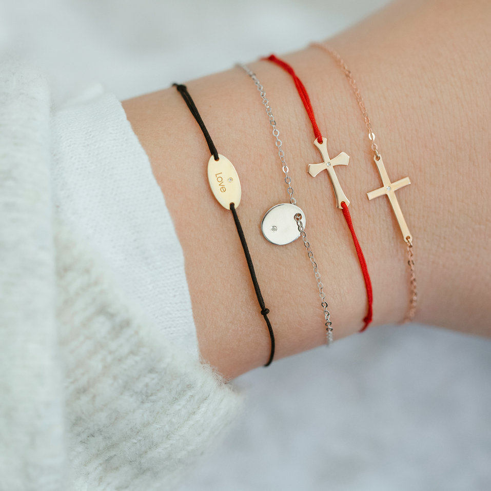 Diamantový náramek se šňůrkou Faith