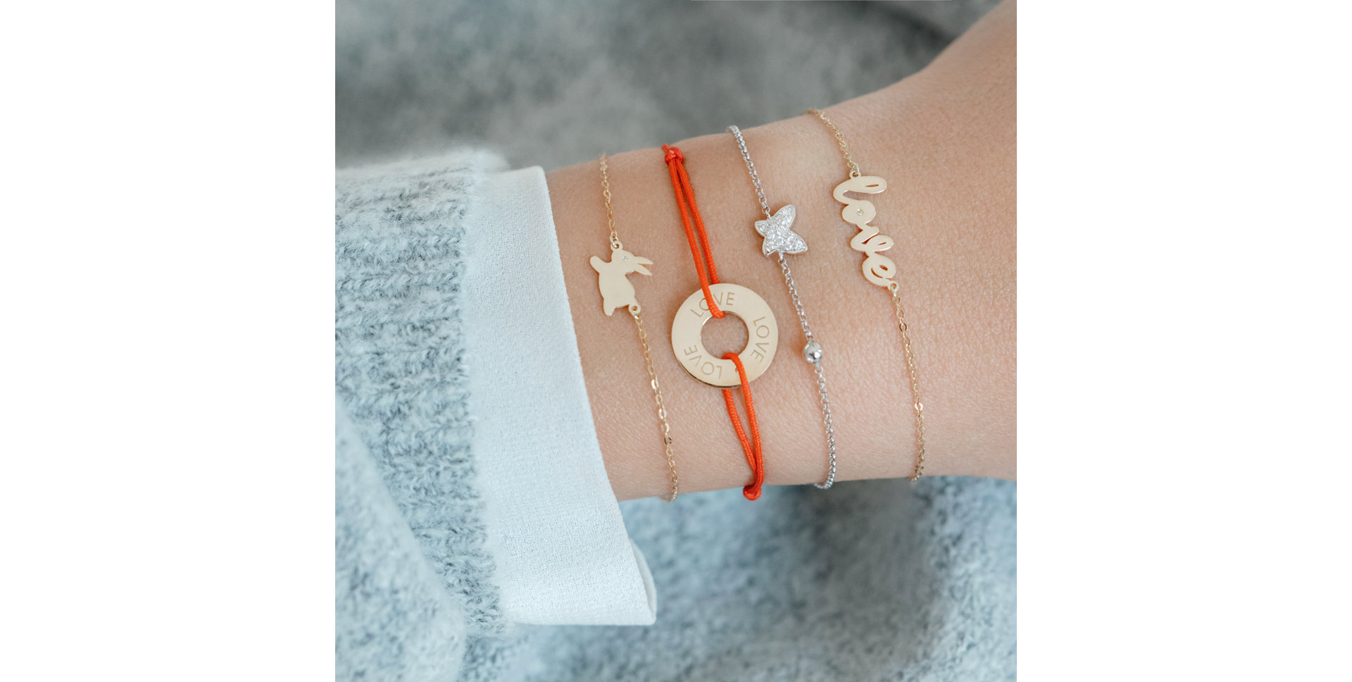 Diamantový náramek se šňůrkou Love Circle