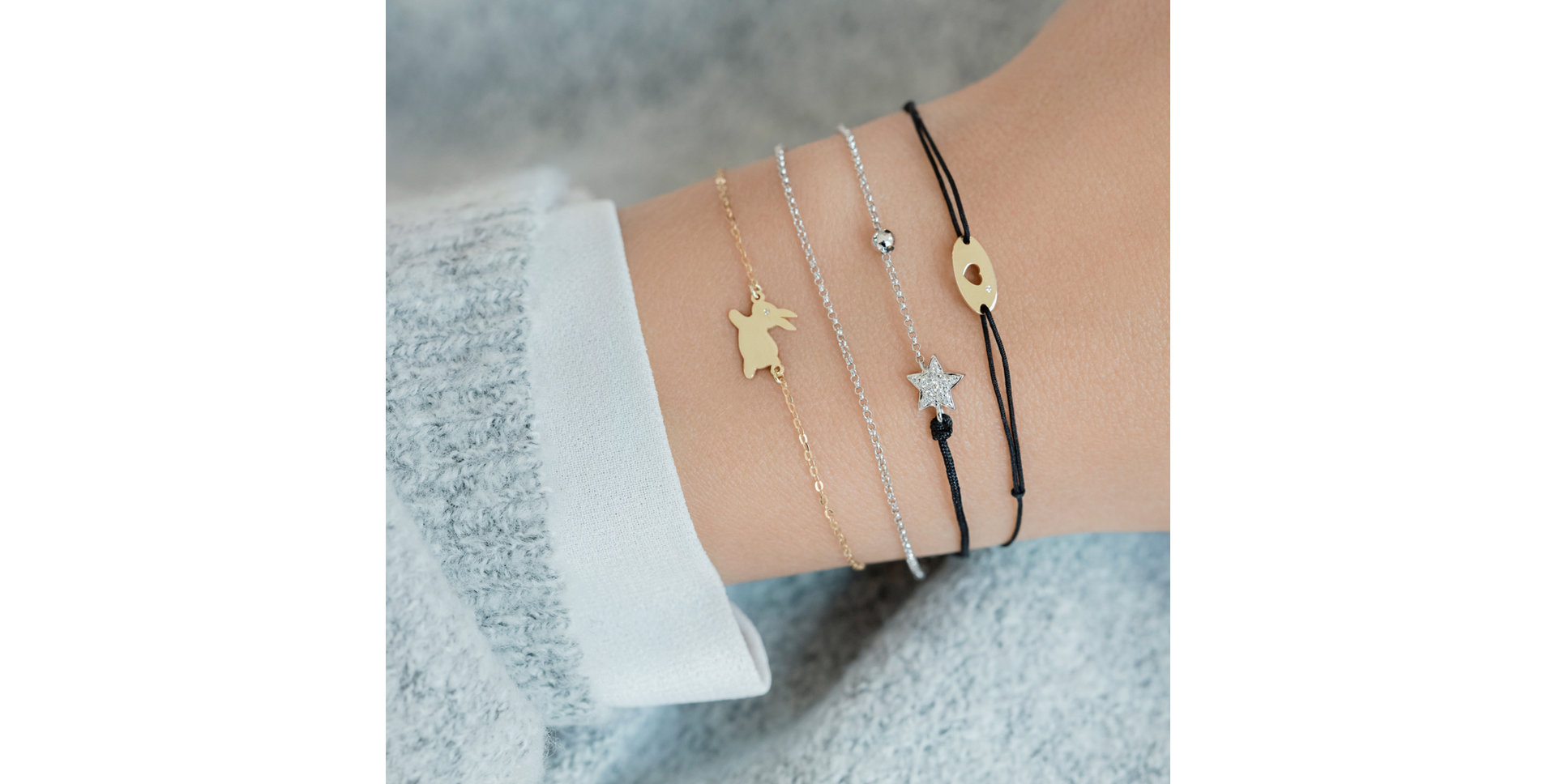 Diamantový náramek se šňůrkou Gold Heart