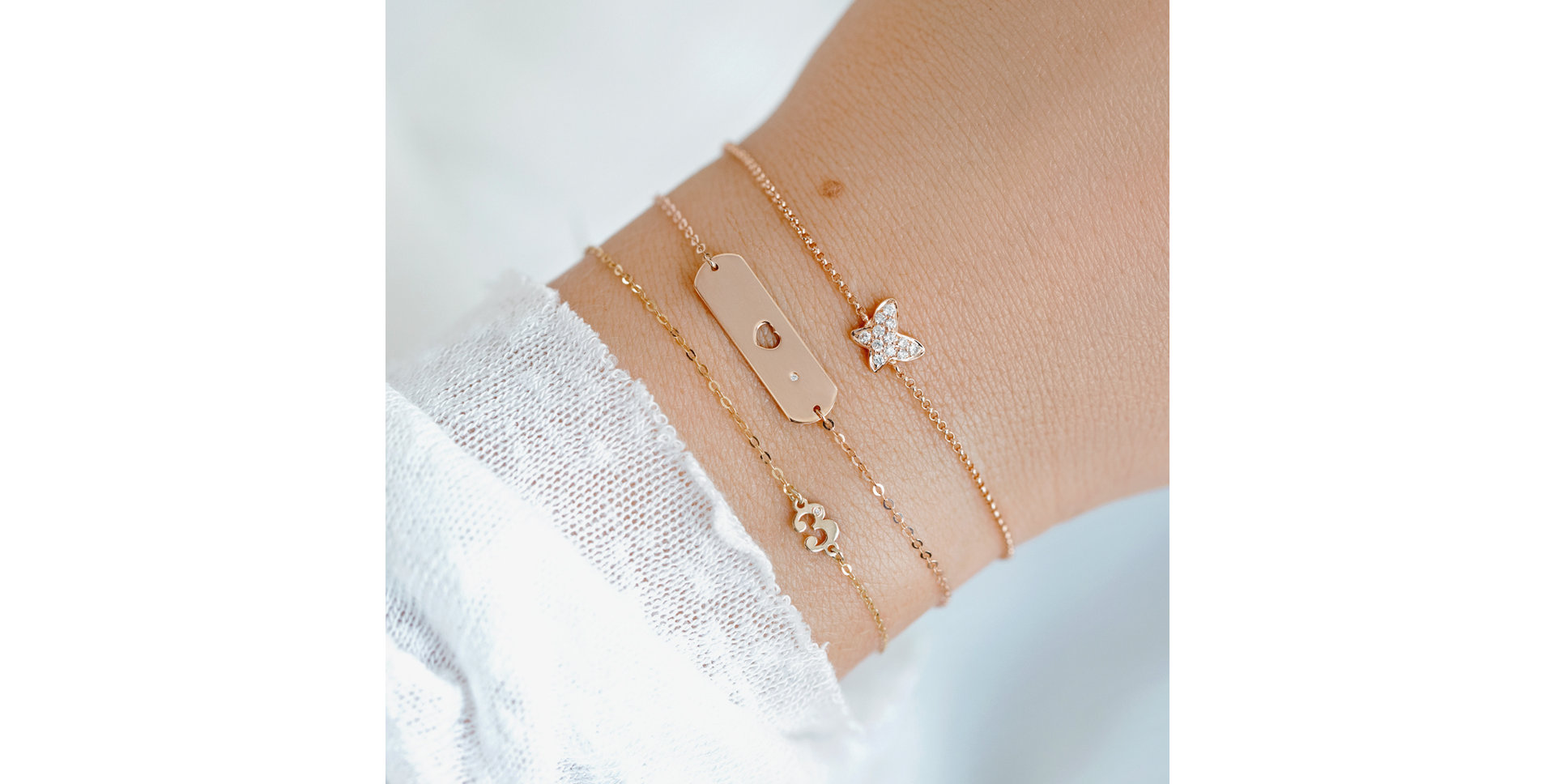 Náramek s diamantem Lucky Three