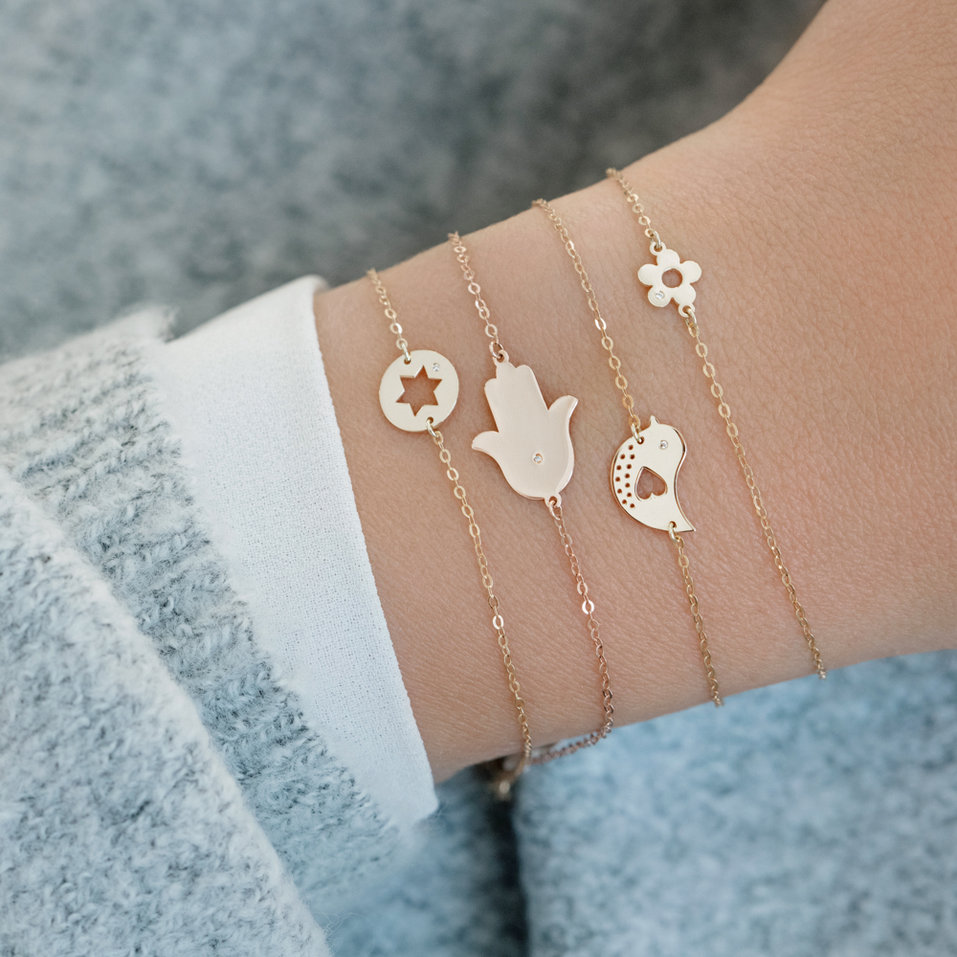 Náramek s diamantem Diamond Flower