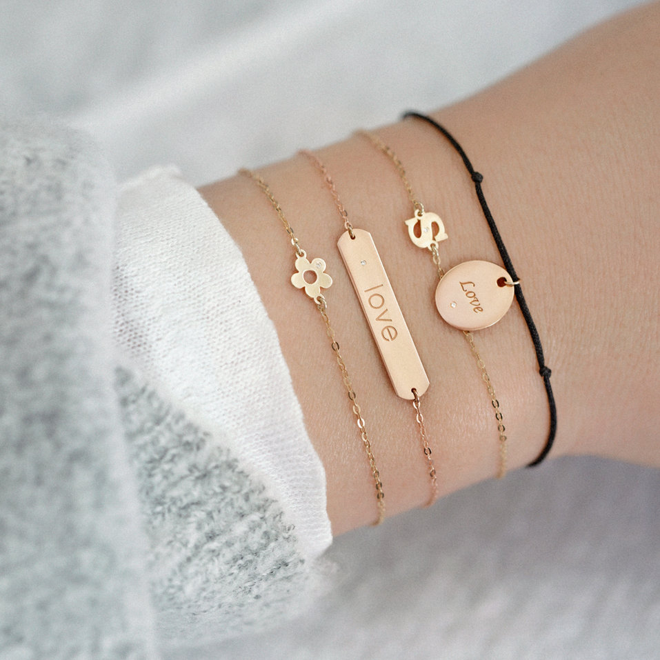 Náramek s diamantem Diamond Flower