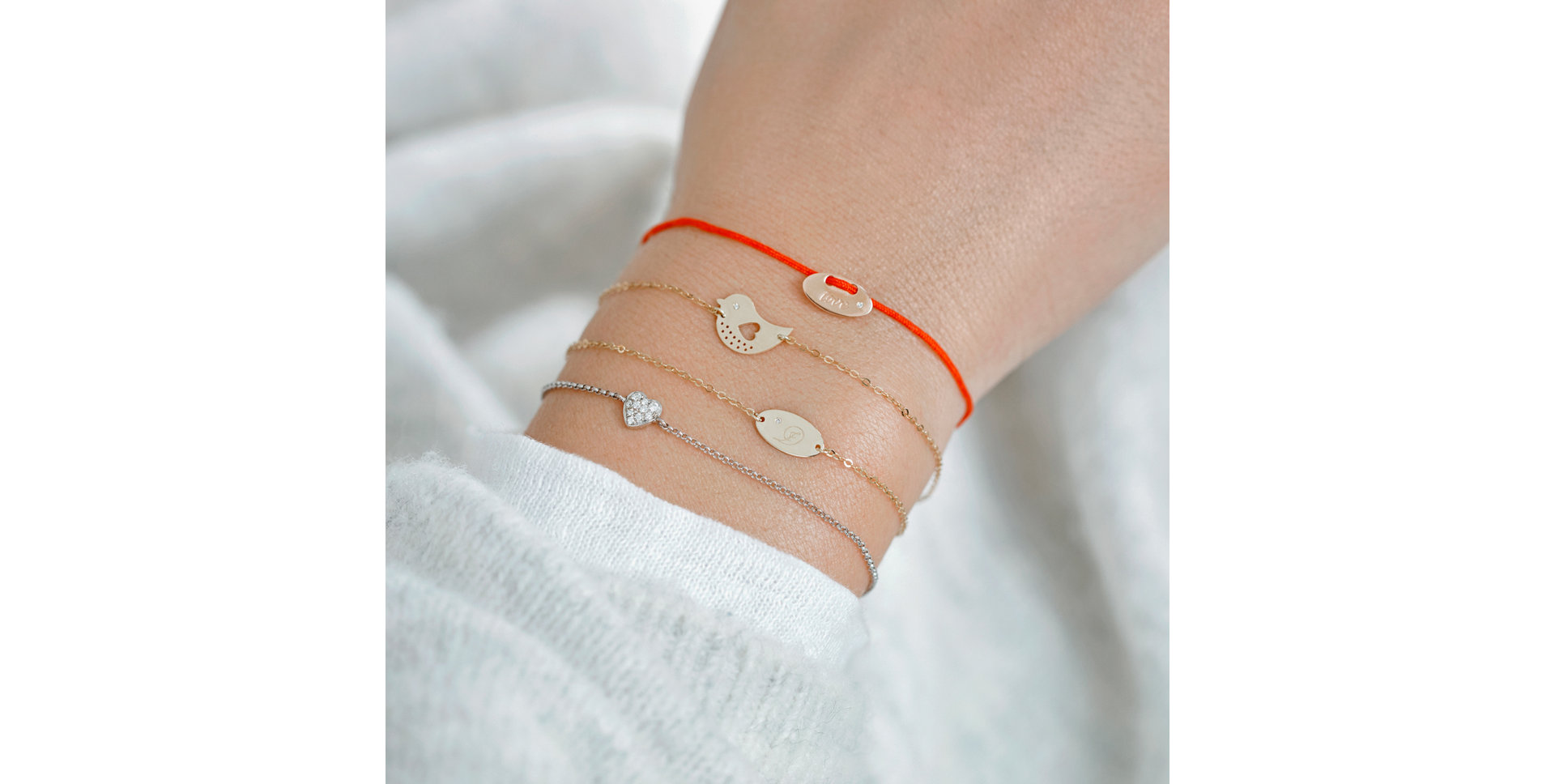 Náramek s diamantem Bird