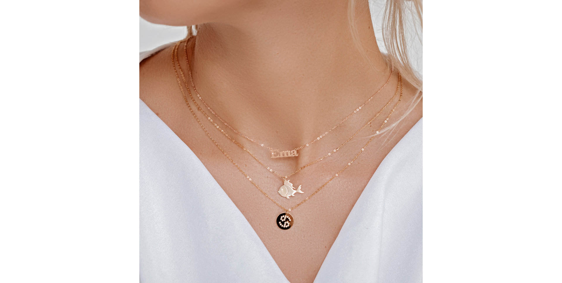 Náhrdelník s diamantem Goldfish