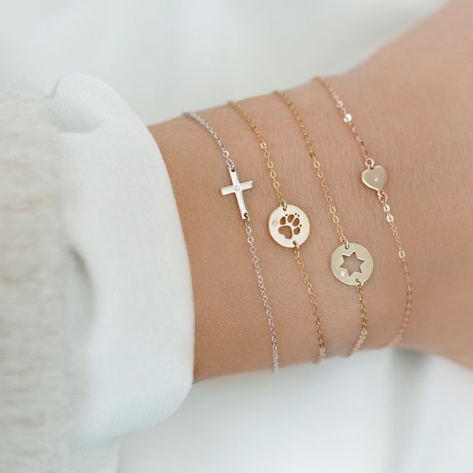 Náramek s diamantem Dog Paw