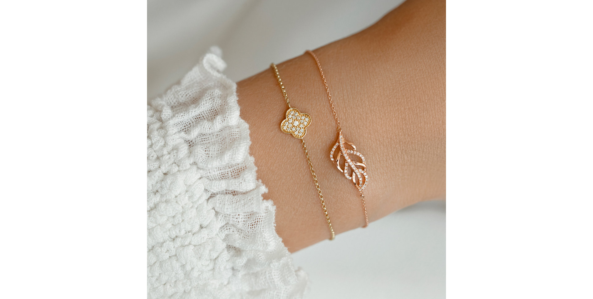 Náramek s diamanty Shiny Clover