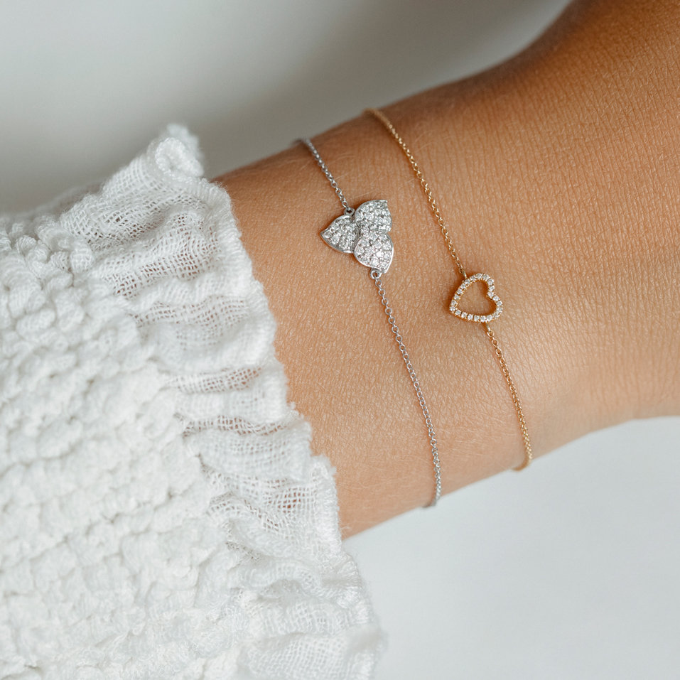 Náramek s černými diamanty Tender Heart