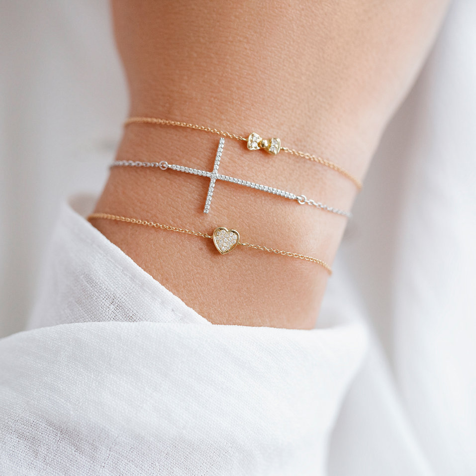 Náramek s diamanty Shiny Heart