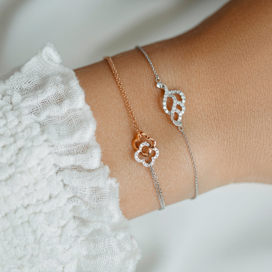 Náramek s diamanty Glamour Flowers