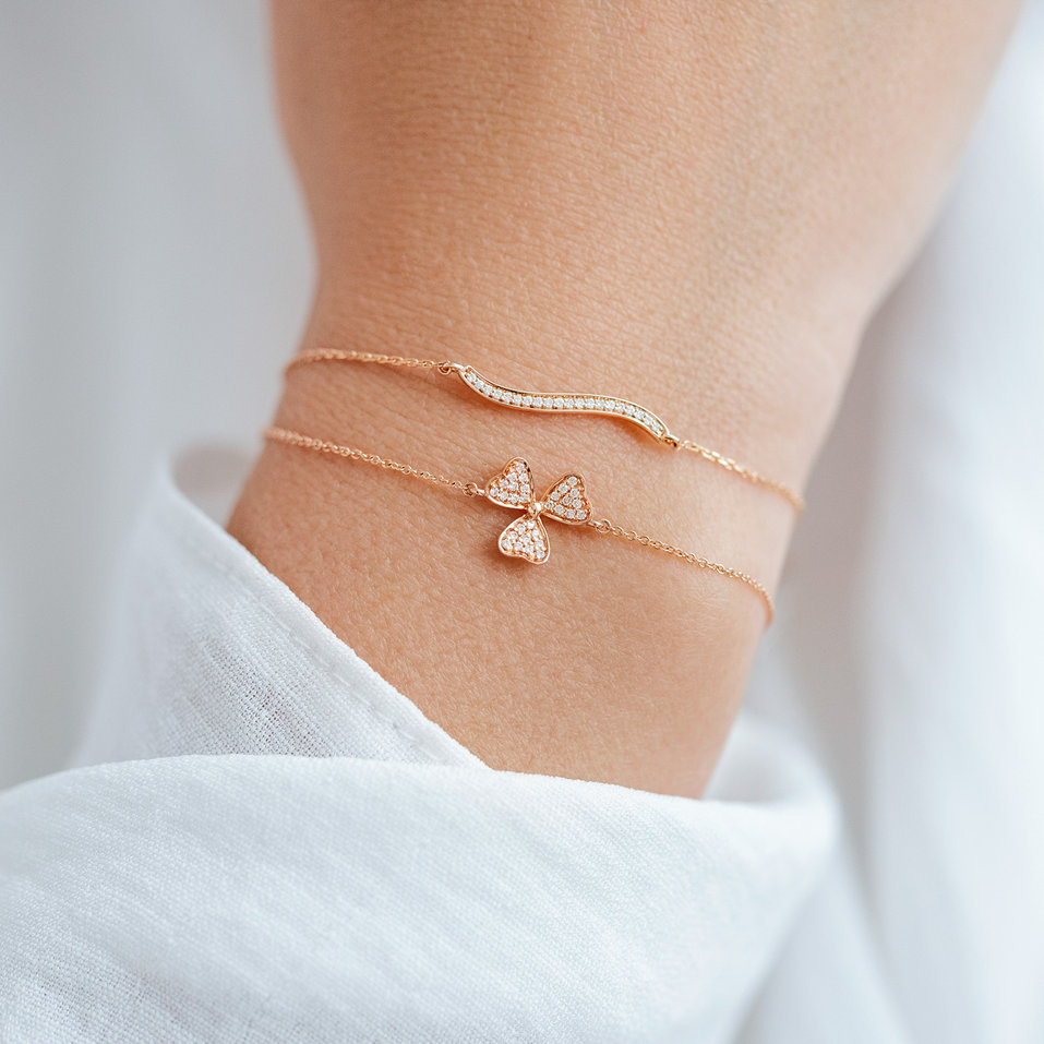 Náramek s diamanty Wave