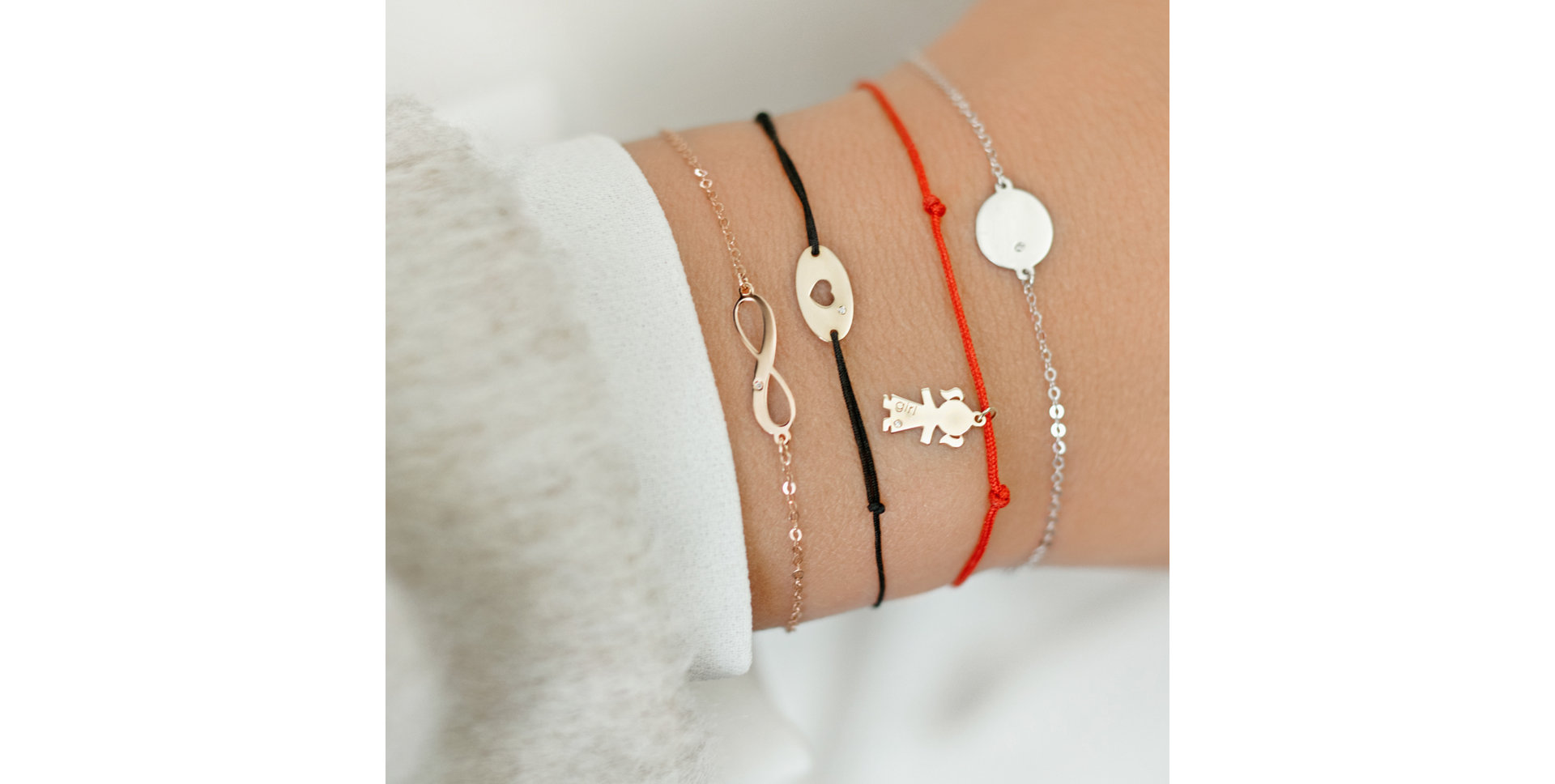 Diamantový náramek se šňůrkou Girl