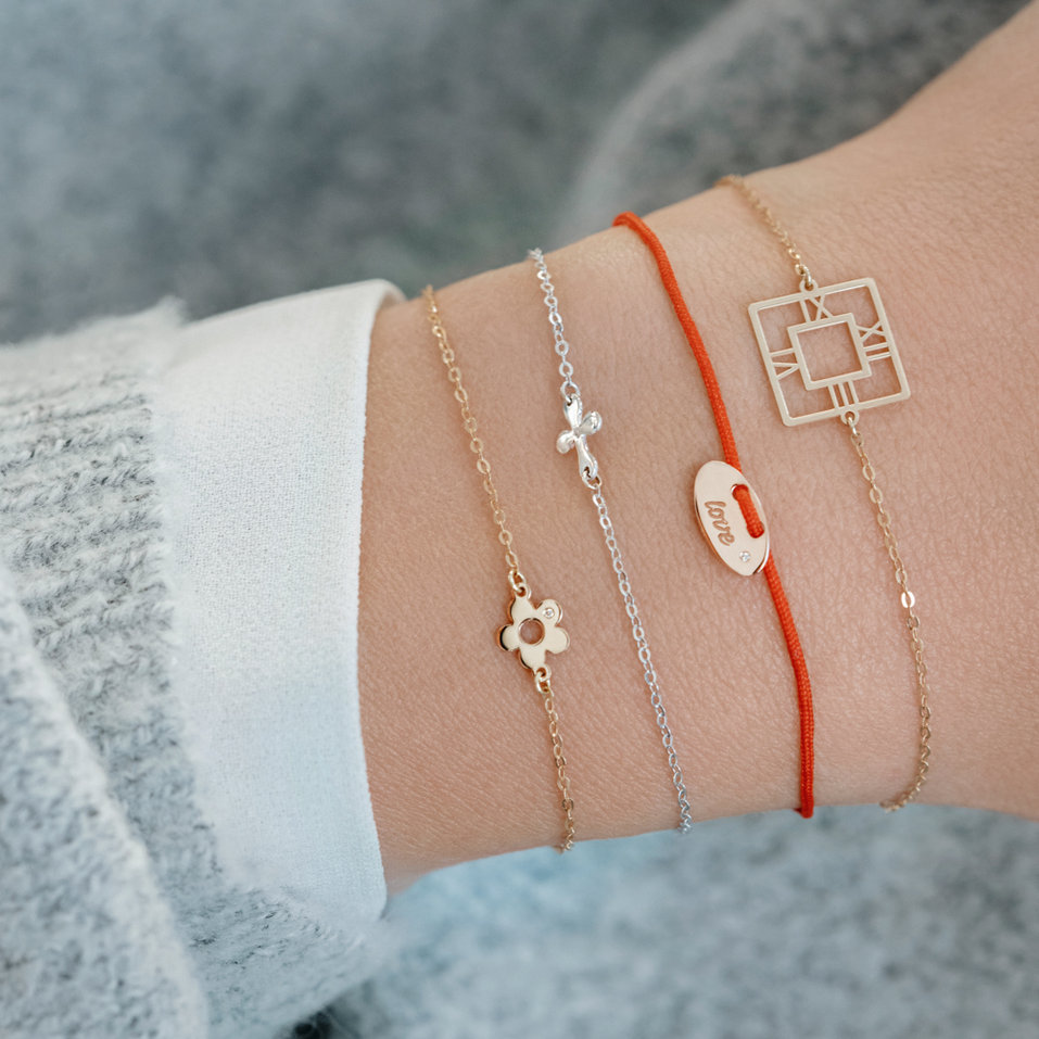 Diamantový náramek se šňůrkou Mini Stamp