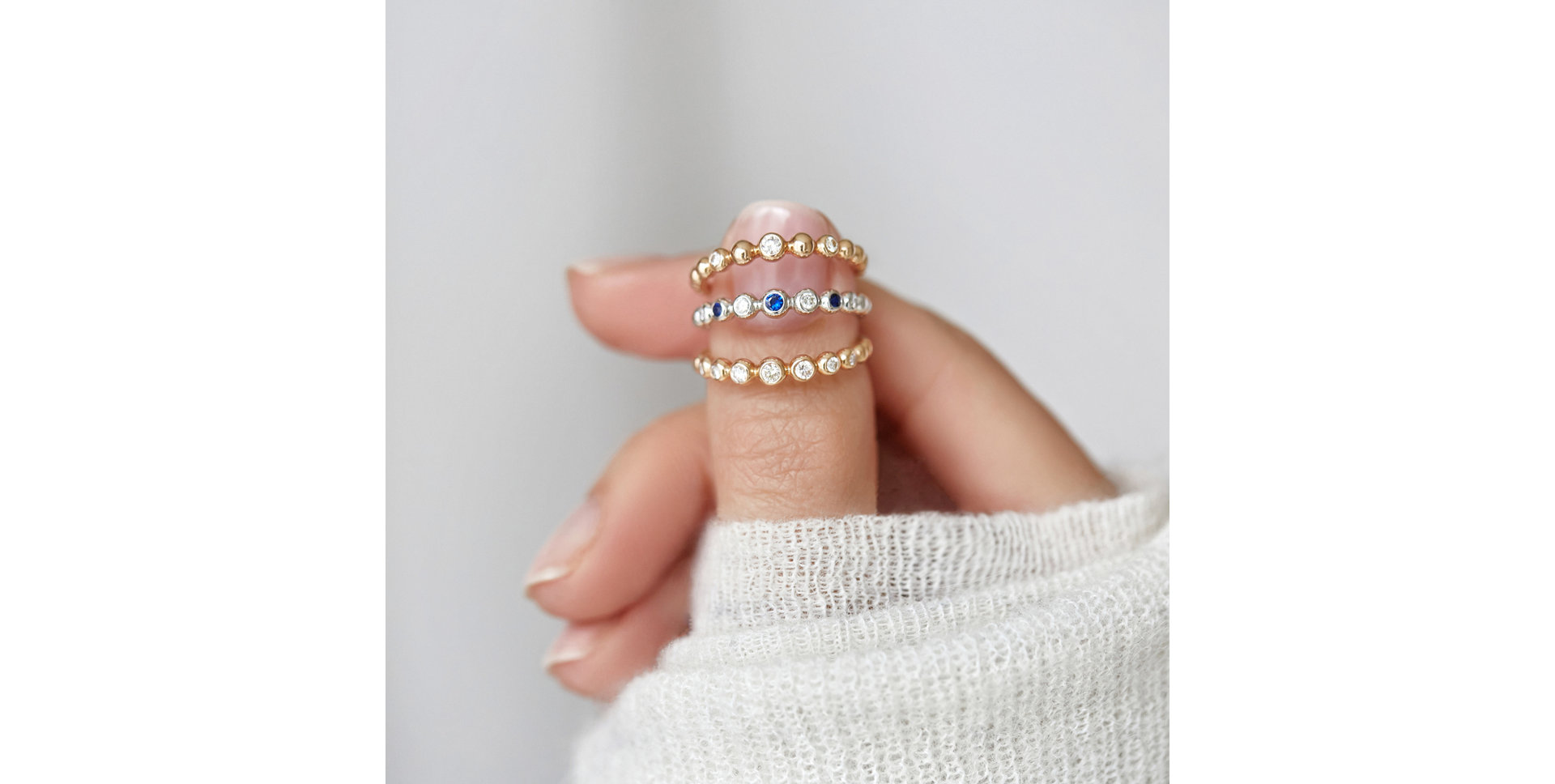 Prsten s diamanty a rubíny Shiny Dots