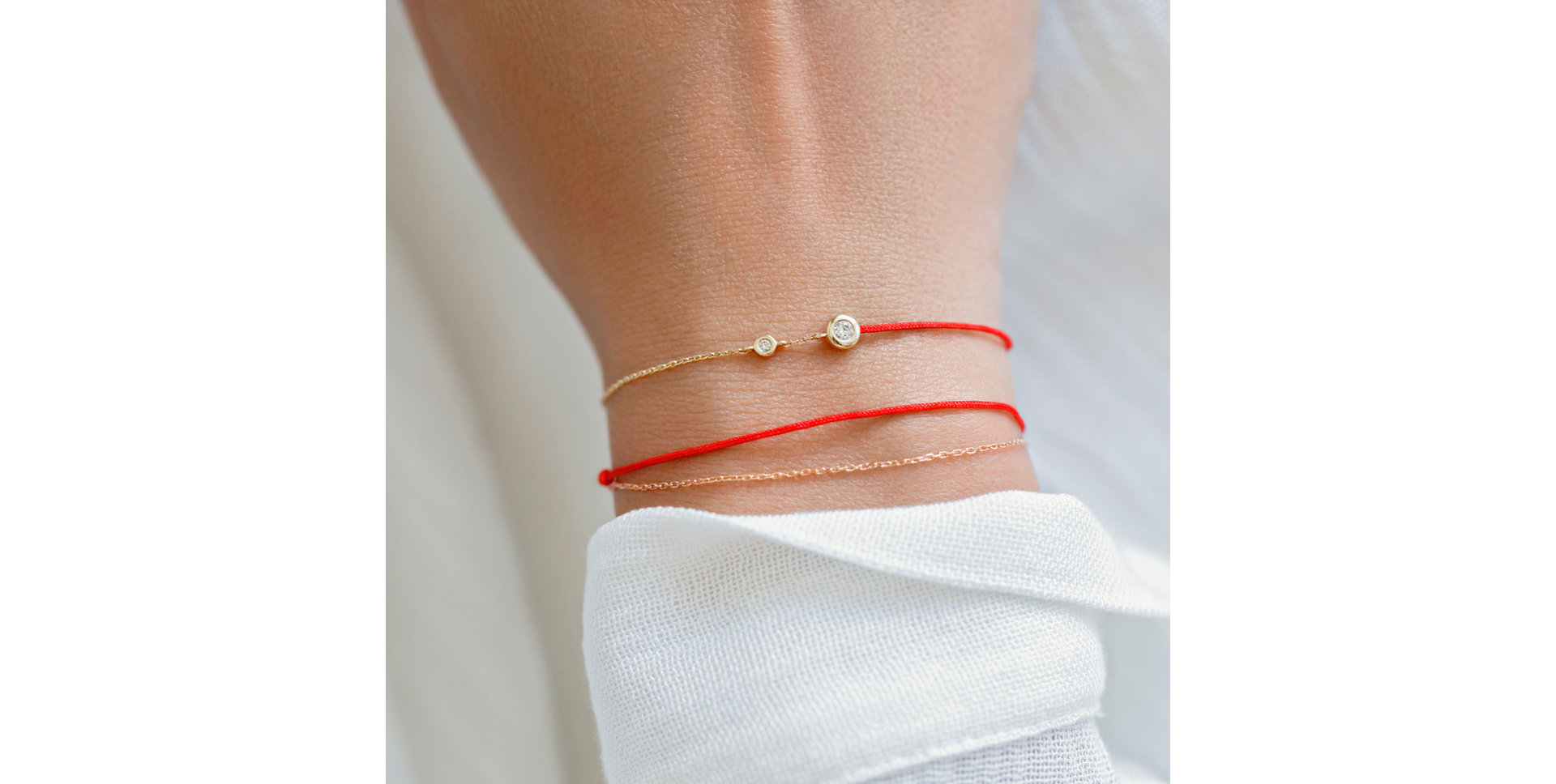 Diamantový náramek se šňůrkou Effect Dots