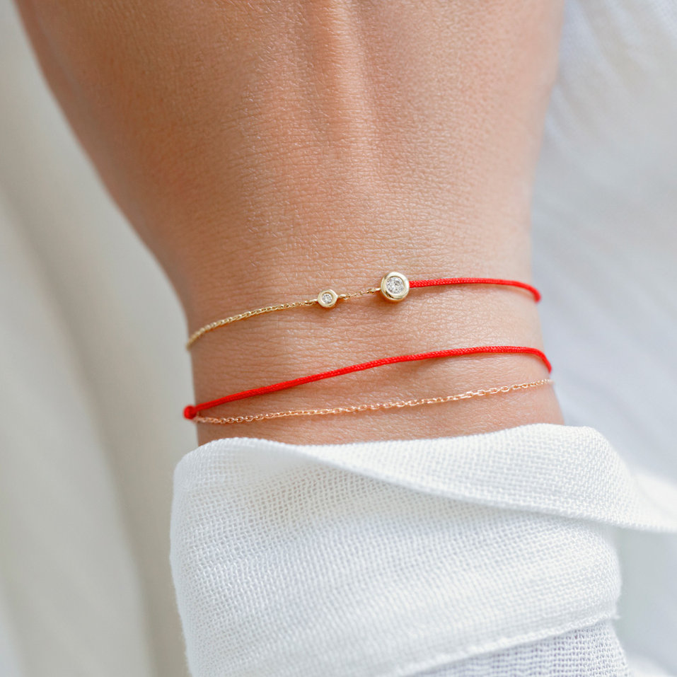 Diamantový náramek se šňůrkou Effect Dots