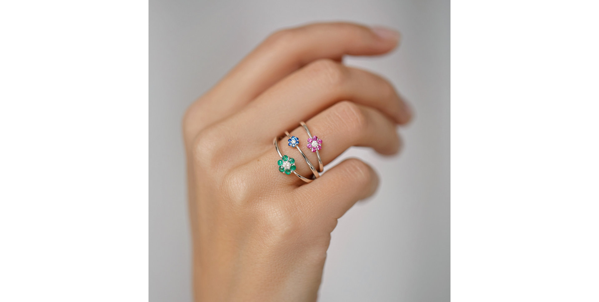 Prsten s diamanty Shiny Flower