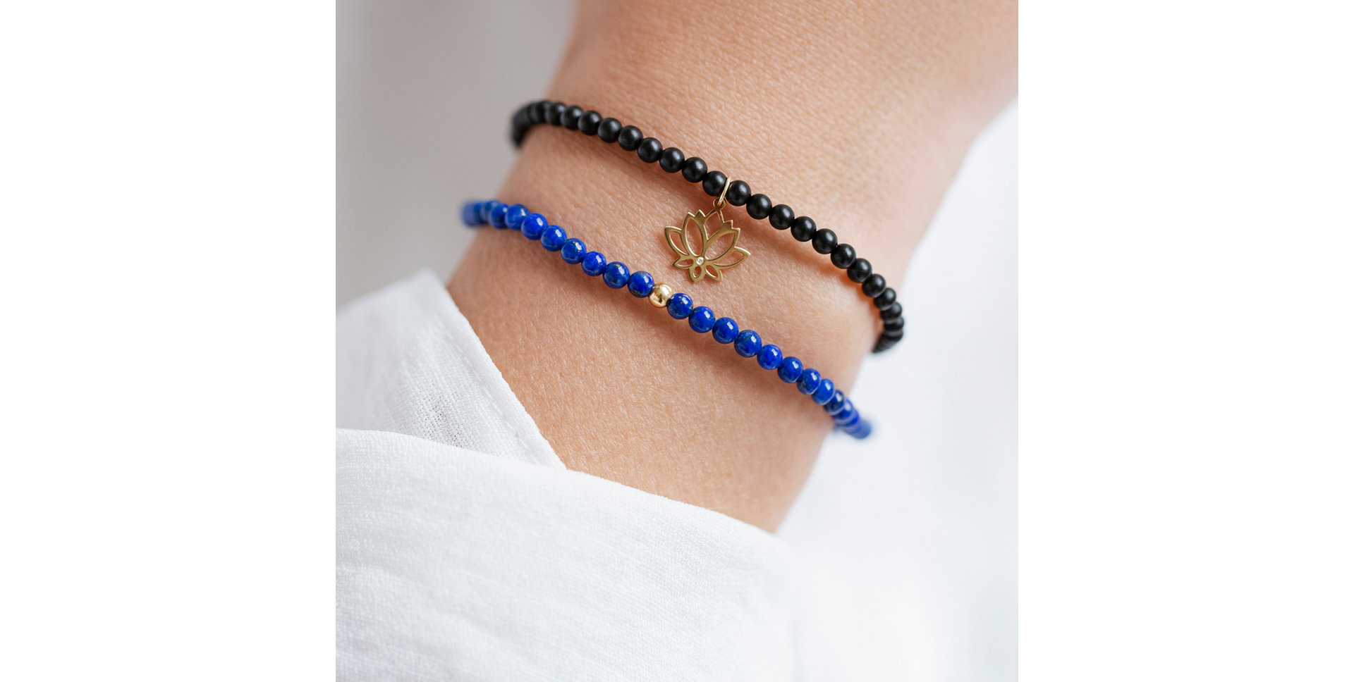 Náramek s diamantem a acháty Dark Lotus