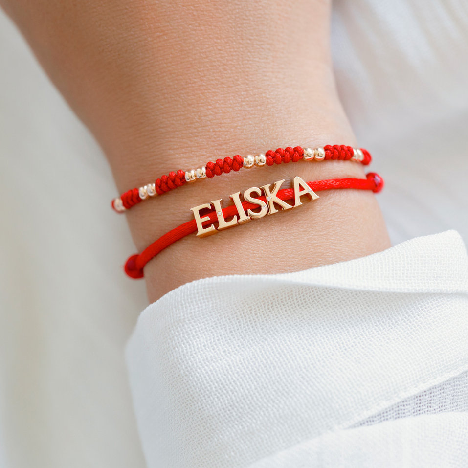 Diamantový náramek se šňůrkou Curly Name