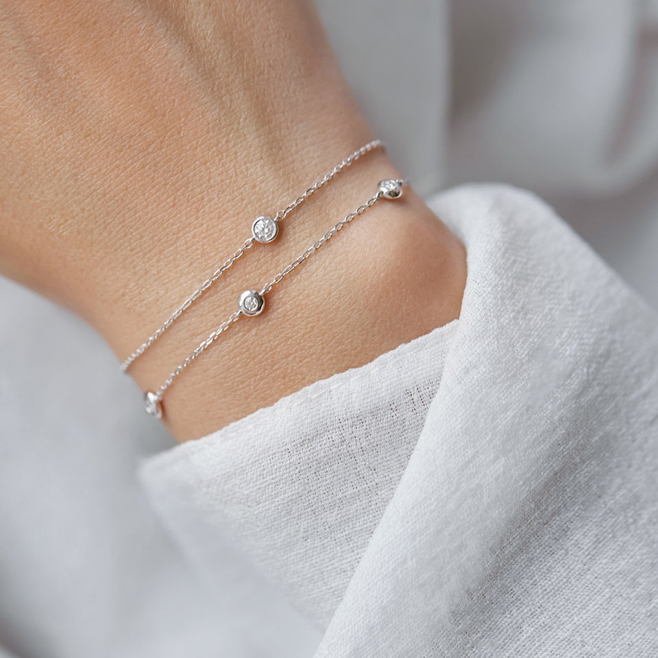 Náramek s diamantem Sparkling Dot