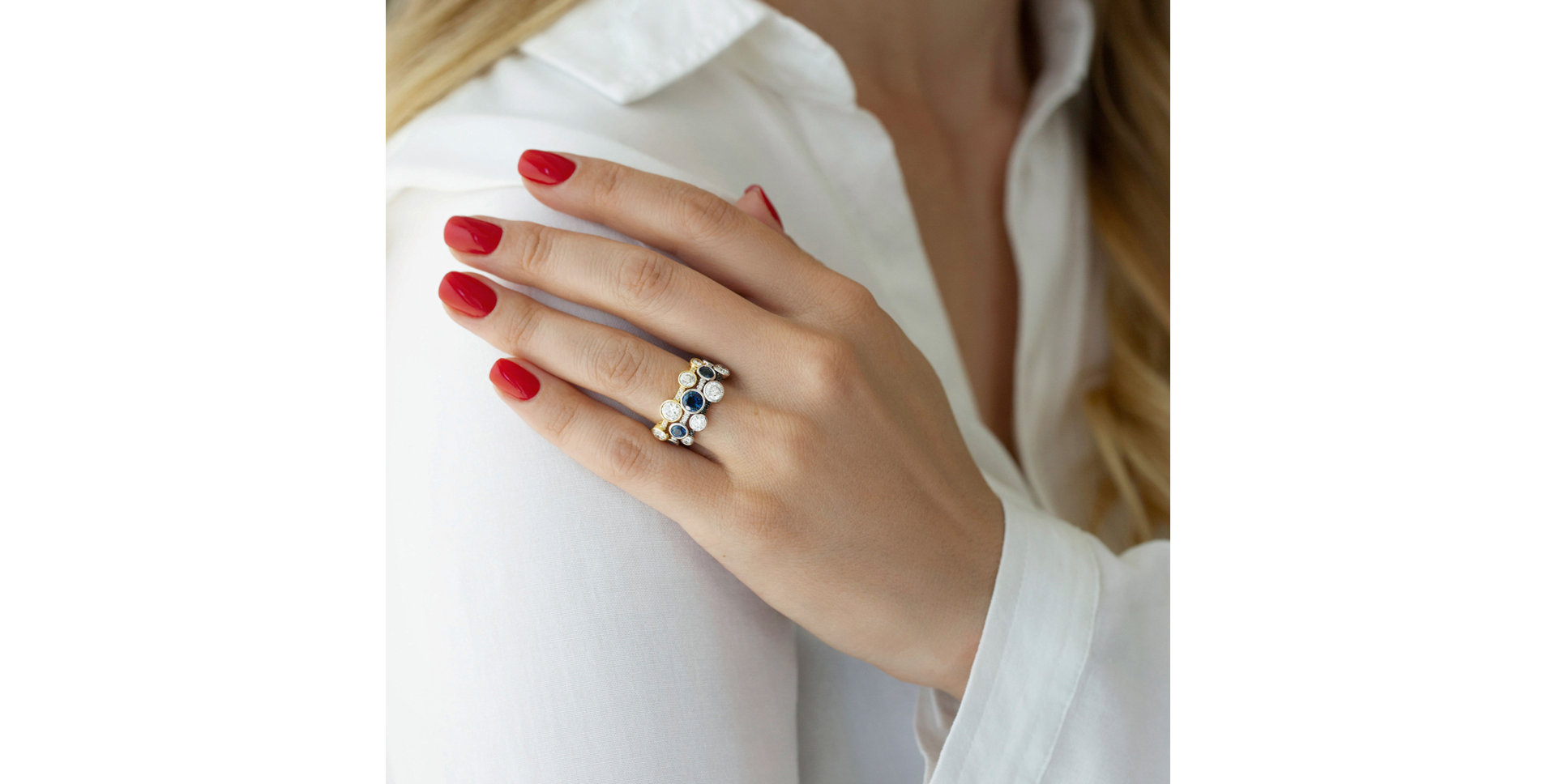 Prsten s černými diamanty Galaxy of Passion