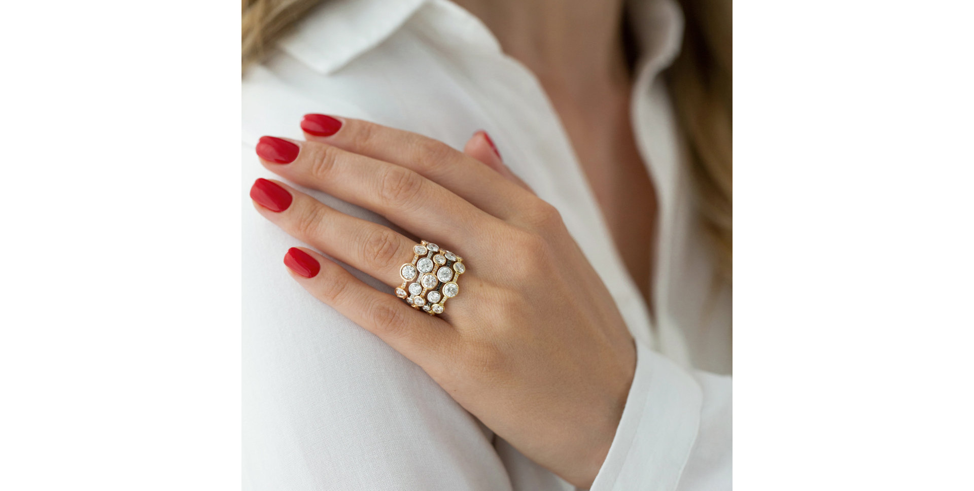 Prsten s hnědými a černými diamanty Galaxy of Passion