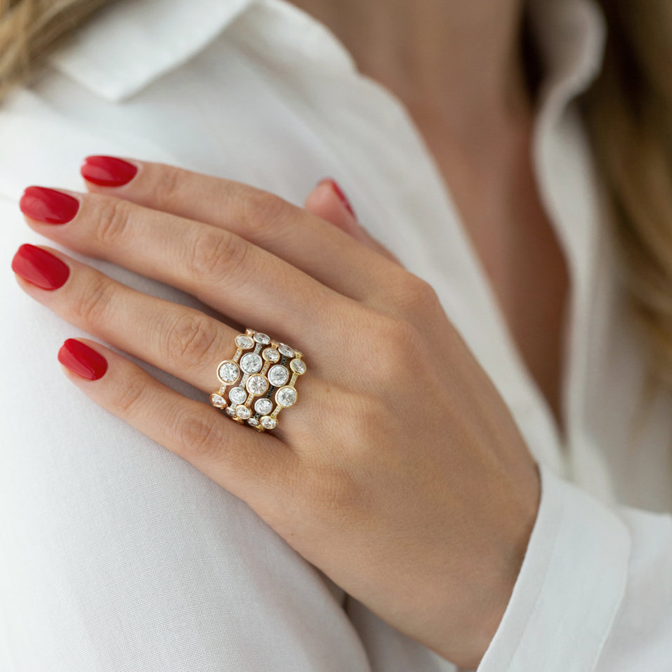 Prsten s hnědými a černými diamanty Galaxy of Passion