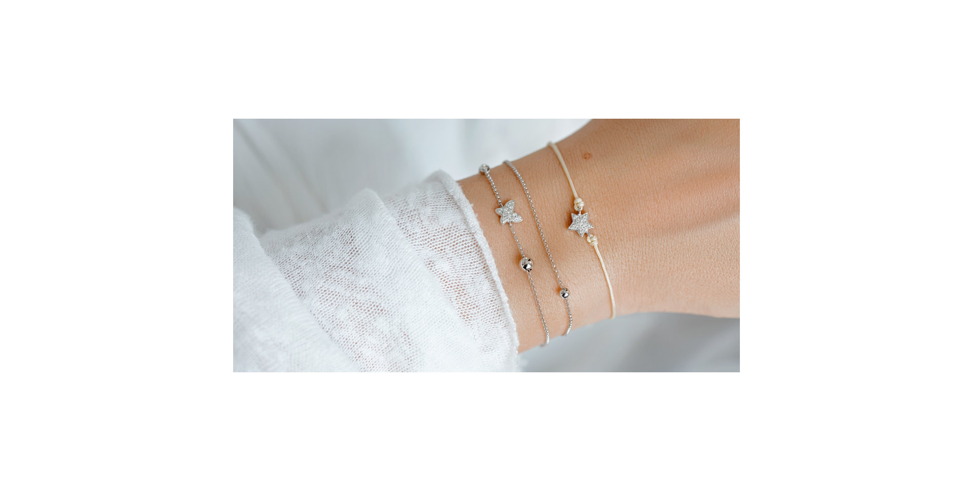 Diamantový náramek se šňůrkou Star Message