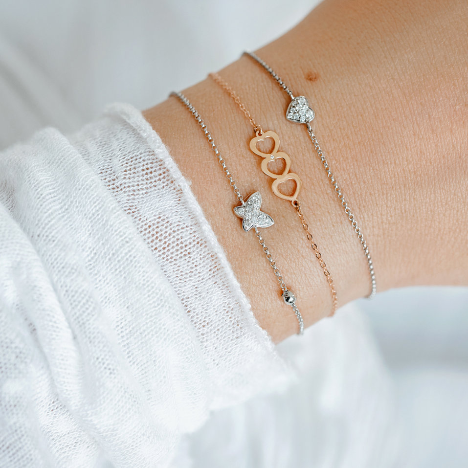 Náramek s hnědými diamanty Poetic Message