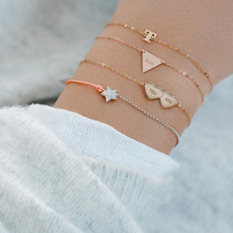 Diamantový náramek se šňůrkou Be a Star