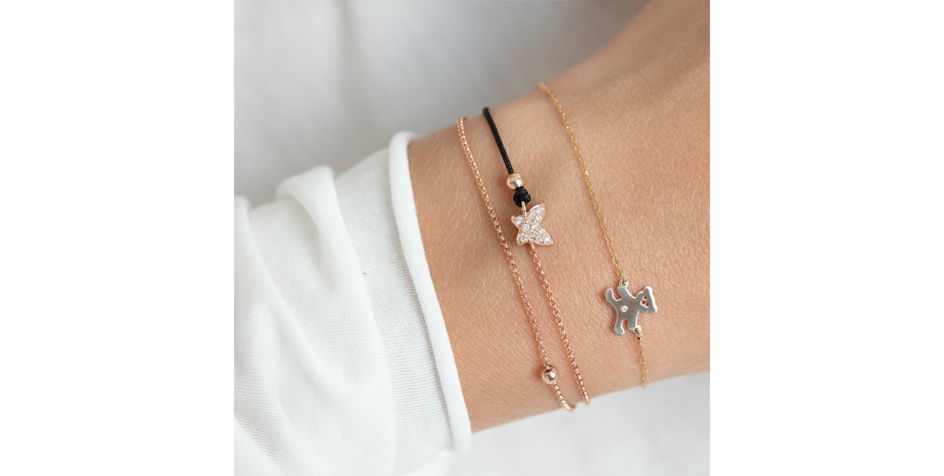 Diamantový náramek se šňůrkou Paradise Message