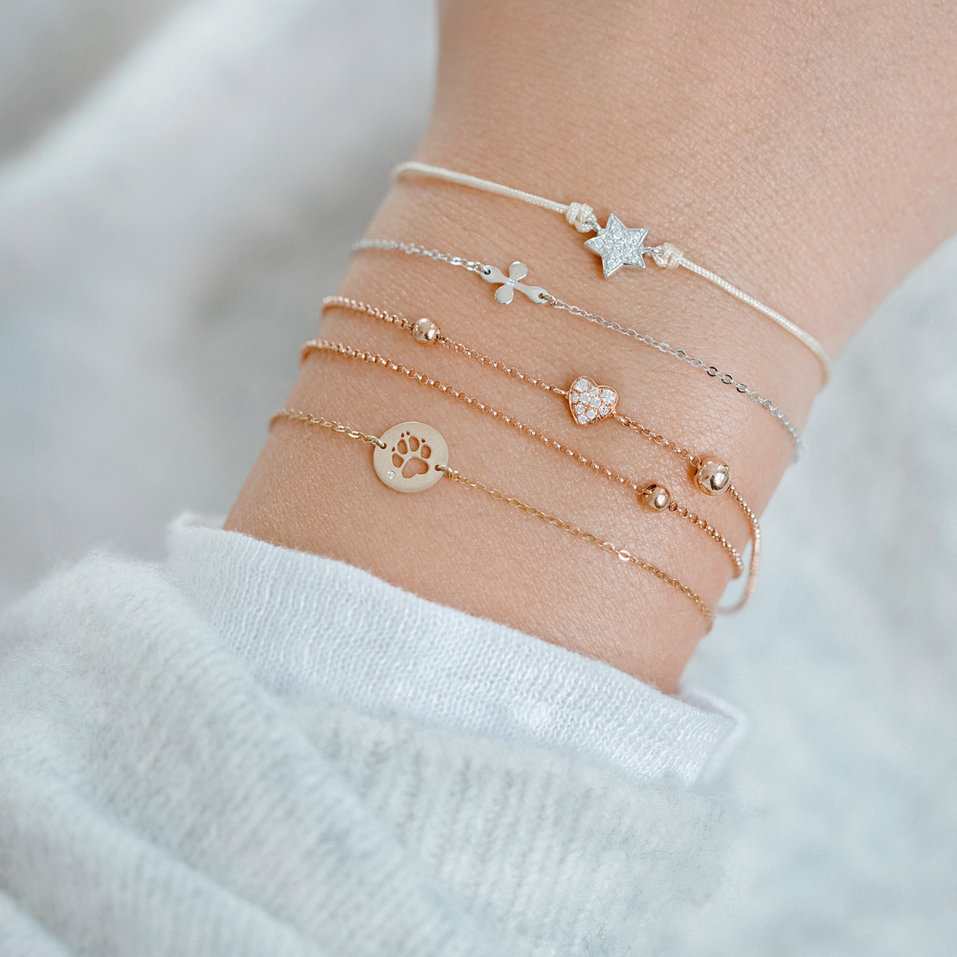 Diamantový náramek se šňůrkou Star Message