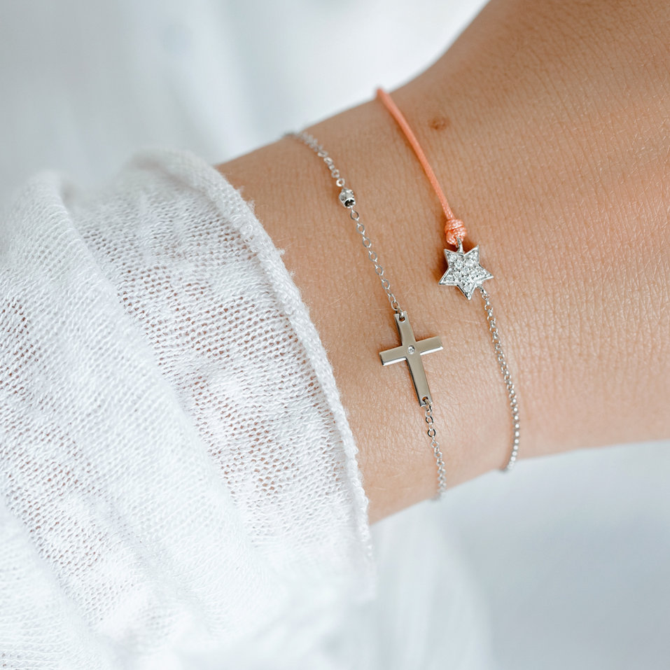 Diamantový náramek se šňůrkou Be a Star