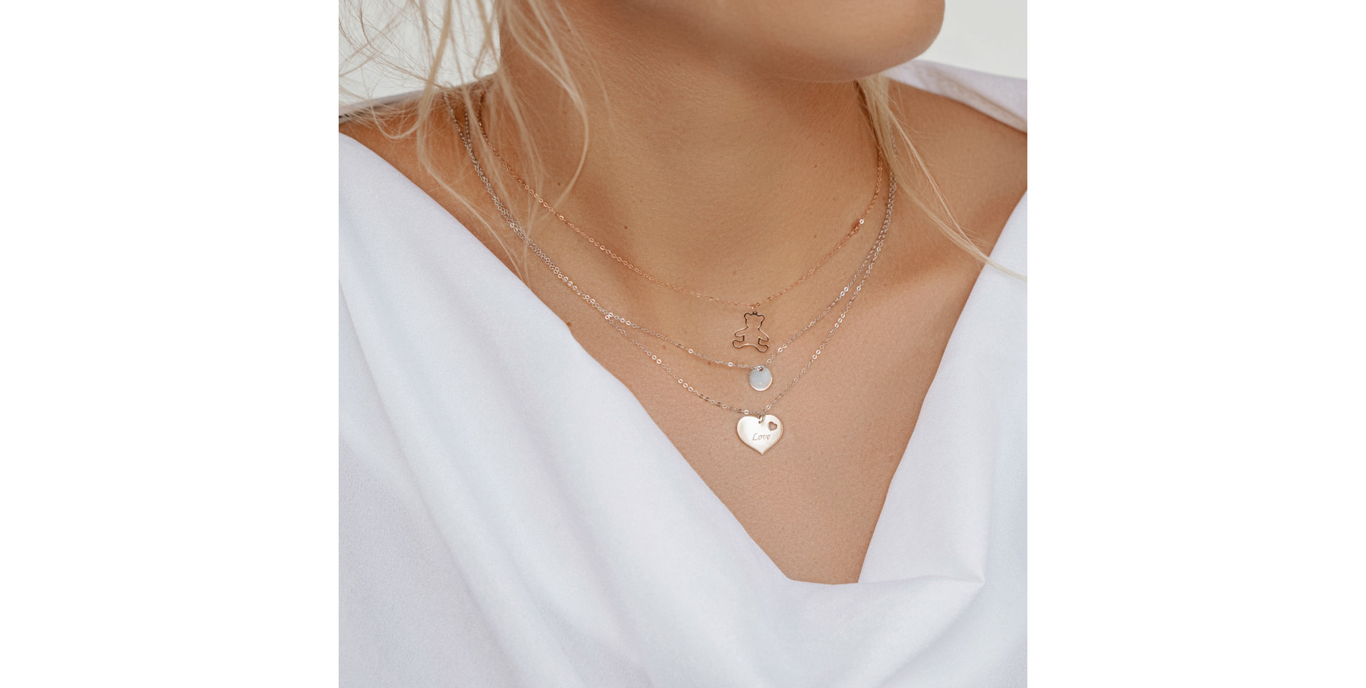 Náhrdelník s diamantem Double Love