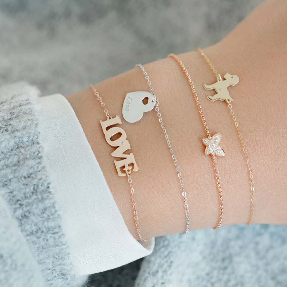 Náramek s diamantem Passion Heart