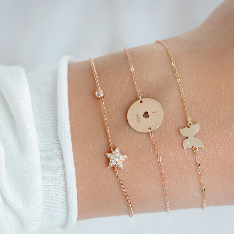 Náramek s diamantem I love you