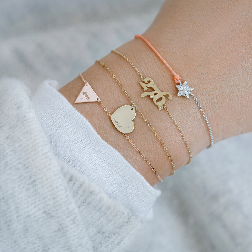 Náramek s diamantem Amour Heart