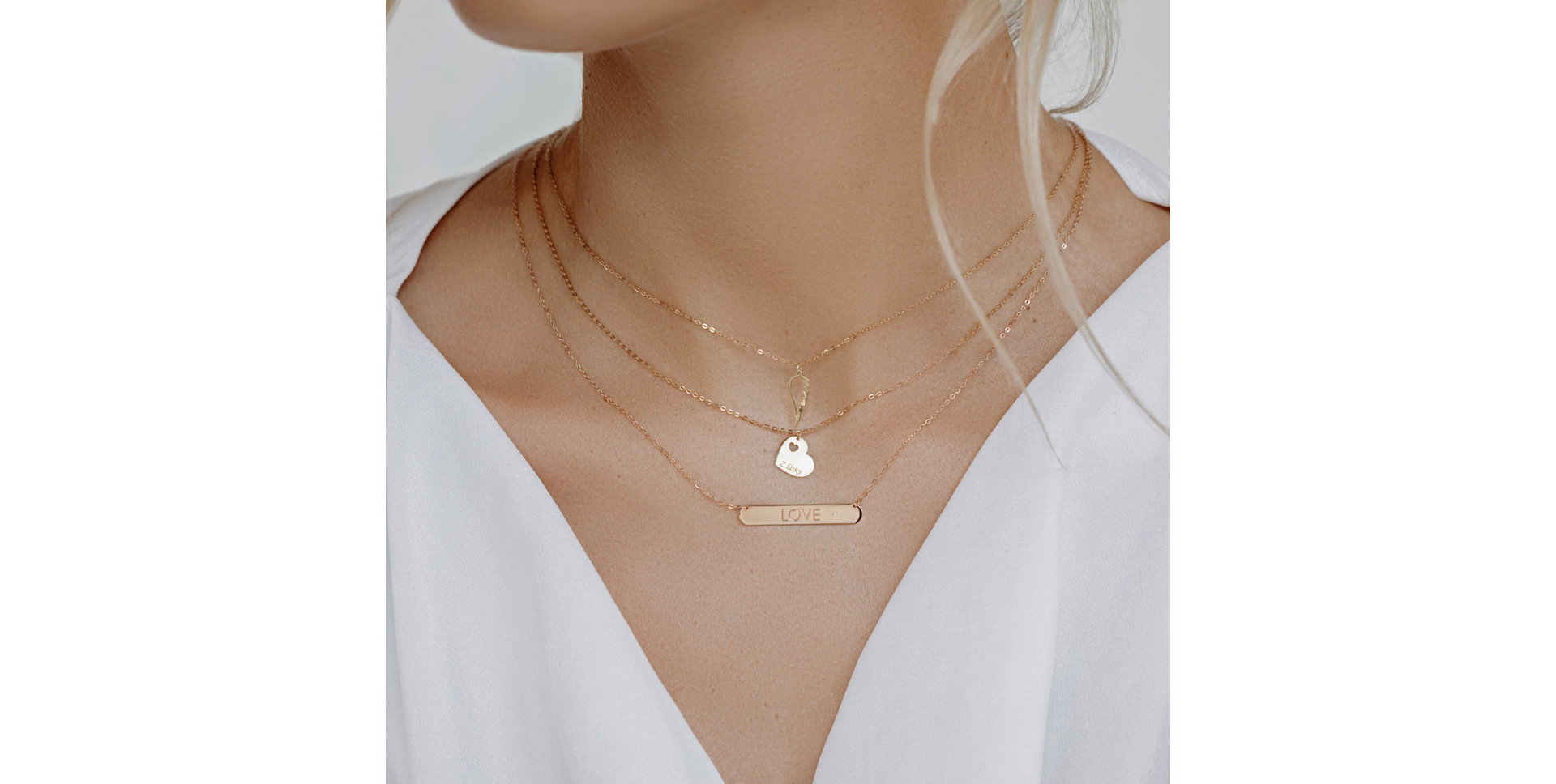 Náhrdelník s diamantem Double Love