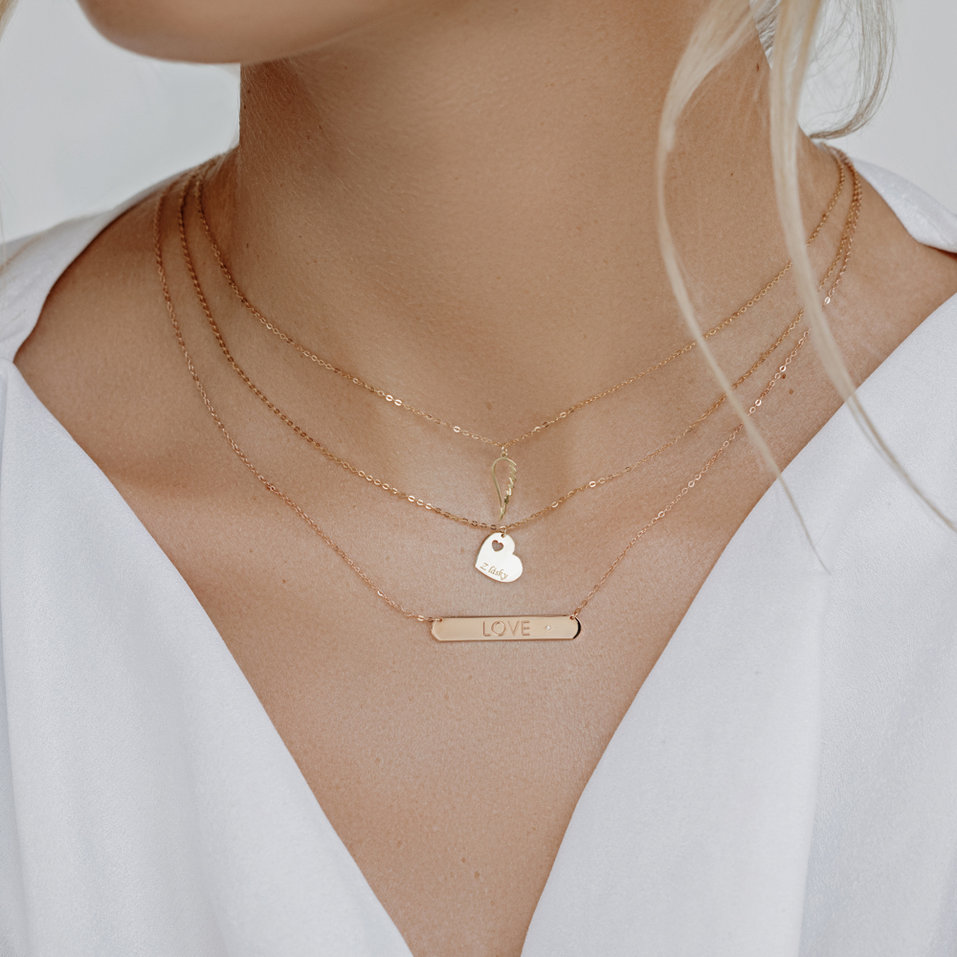 Náhrdelník s diamantem Double Love