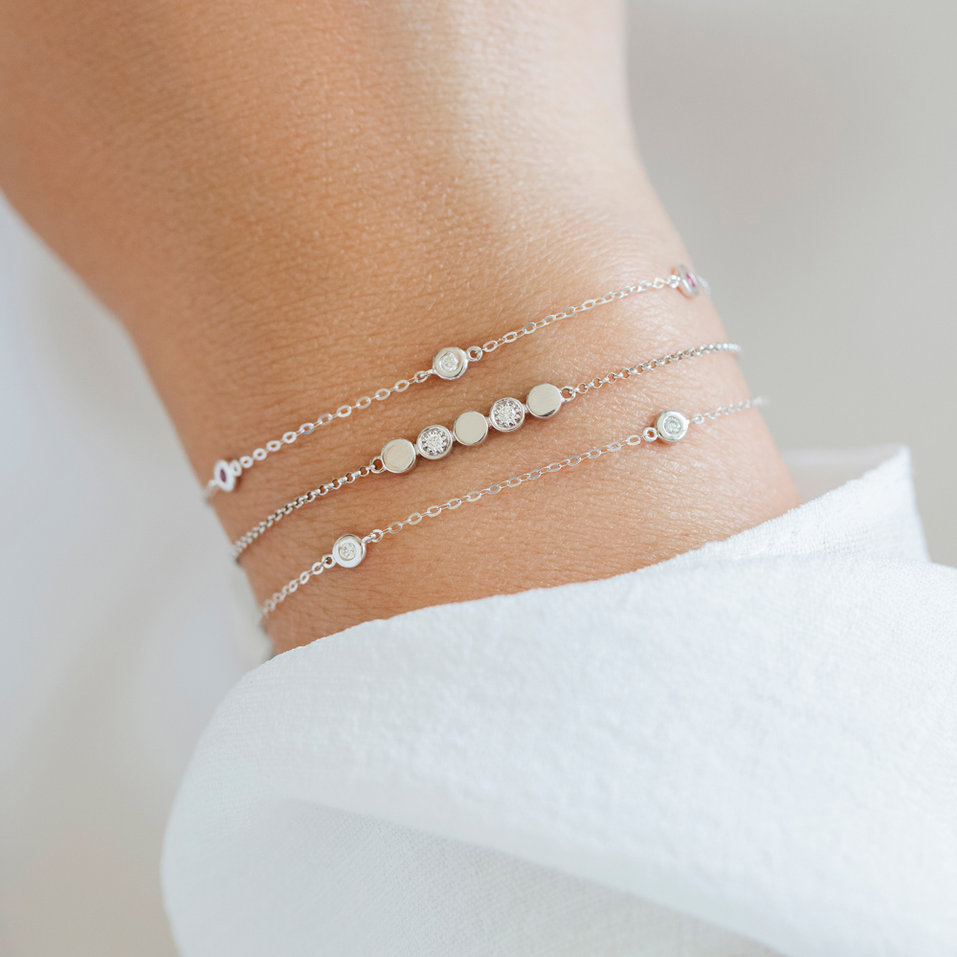 Náramek s diamanty a safíry Dots