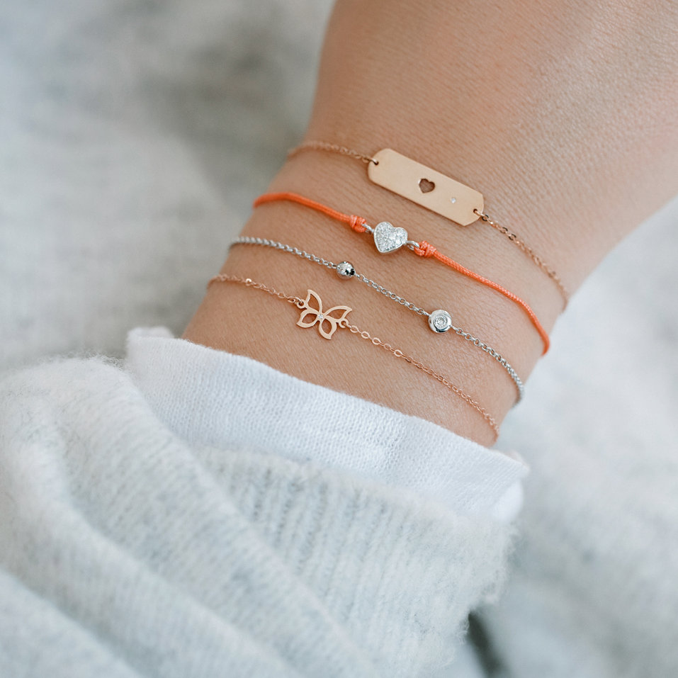 Náramek s diamantem Charming Heart