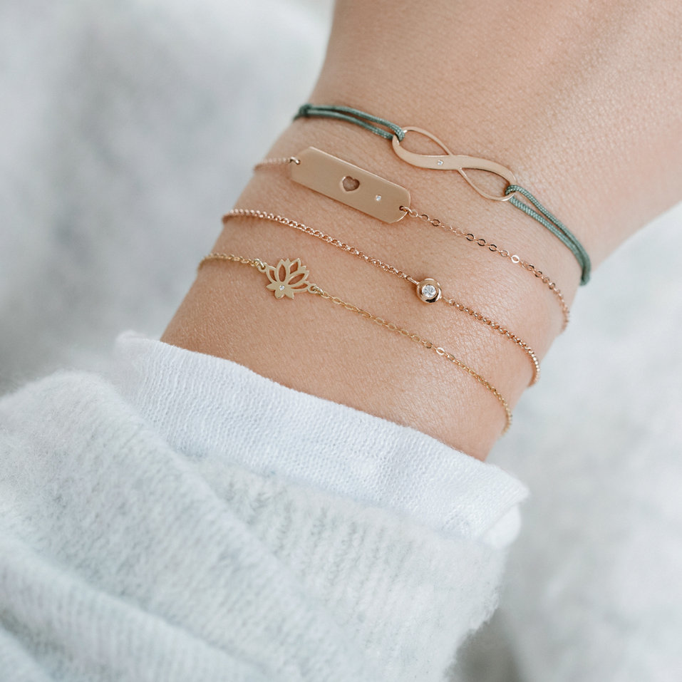 Náramek s diamantem Charming Heart