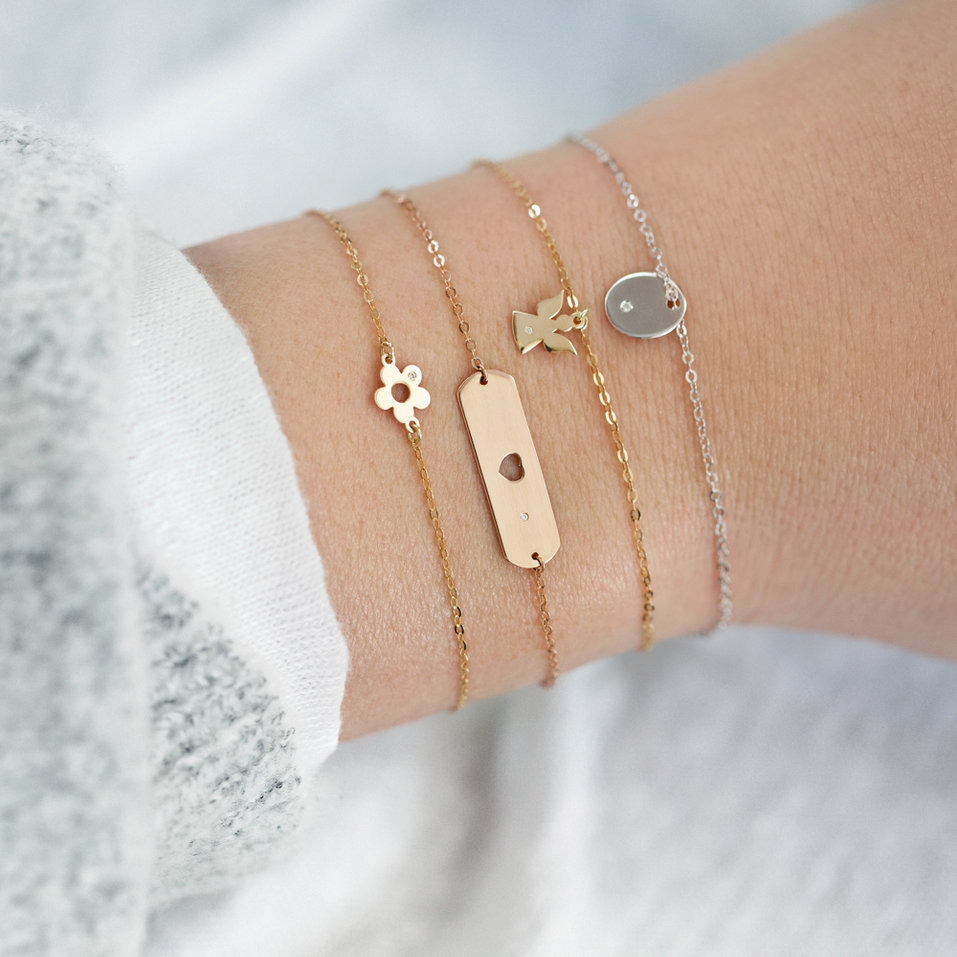 Náramek s diamantem Charming Heart