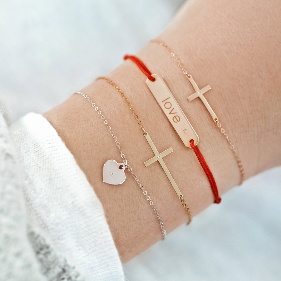 Diamantový náramek se šňůrkou Amour Love