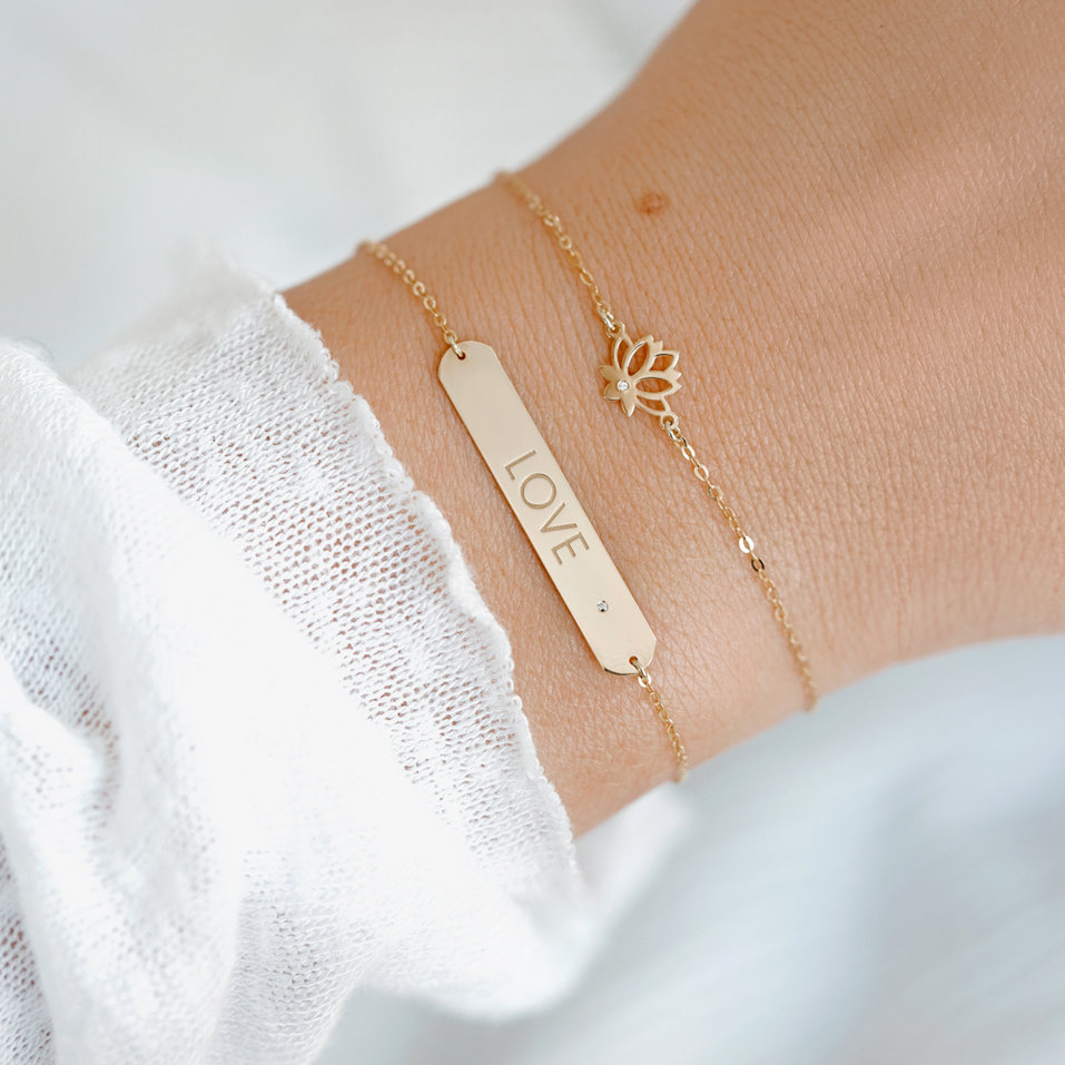 Náramek s diamantem Love Military